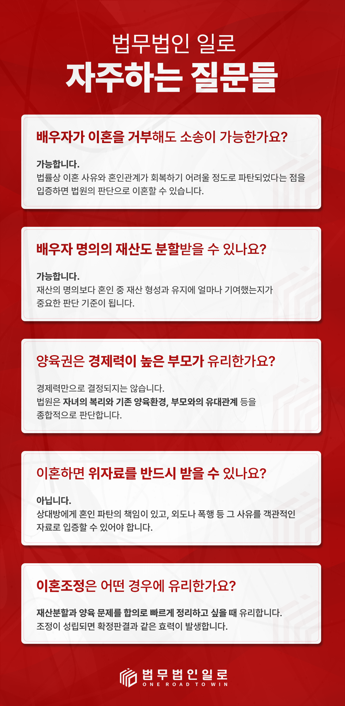 이혼소송 판결과 조정 사례 안내 이미지